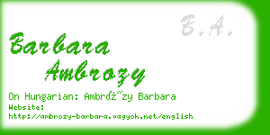 barbara ambrozy business card